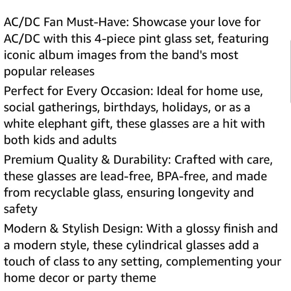 AC/DC Collector's Edition Pint Glass Set - Picture 12 of 12